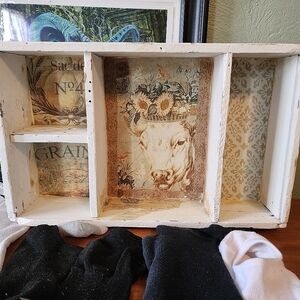 Vintage Antique Farmhouse Wall Hanging Drawer.